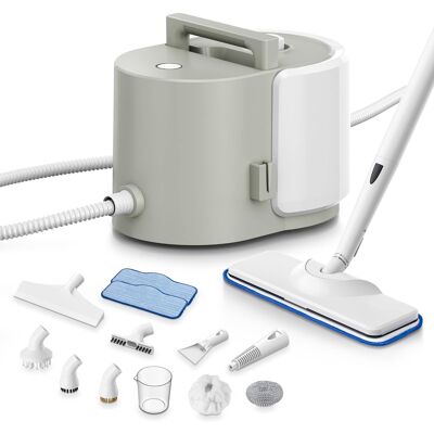 Newbealer - Powerful Steam Cleaner with 20 Attachments,1500ML Large Tank,No-Chemical Cleaning for Floors,Cars,Tiles,Kitchen,Bathroom - Gray Newbealer - Powerful Steam Cleaner with 20 Attachments,1500ML Large Tank,No-Chemical Cleaning for Floors,Cars,Tiles,Kitchen,Bathroom - Gray