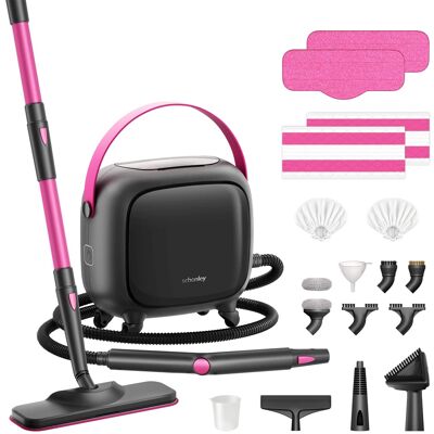 Schenley - 21-in-1 Steam Cleaner, High-Pressure Heavy-Duty Steamer for Deep Cleaning, Large Water Tank, Multi-Purpose - Magenta & Noble Gray Schenley - 21-in-1 Steam Cleaner, High-Pressure Heavy-Duty Steamer for Deep Cleaning, Large Water Tank, Multi-Purpose - Magenta & Noble Gray