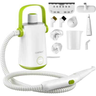 LUCKY ONE - 1000W Handheld Steam Cleaner with 10 Accessories & 12 Min Steam - Green LUCKY ONE - 1000W Handheld Steam Cleaner with 10 Accessories & 12 Min Steam - Green