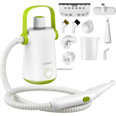 Costway - 1000W Multifunction Portable Hand-held Steam Cleaner W/10 Accessories - Green,White Costway - 1000W Multifunction Portable Hand-held Steam Cleaner W/10 Accessories - Green,White