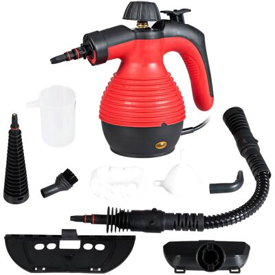 Costway - Multifunction Portable Steamer Household Steam Cleaner 1050W with Attachments - Red Costway - Multifunction Portable Steamer Household Steam Cleaner 1050W with Attachments - Red