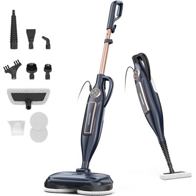 DEVOAC - VM6 Scrubbing Steam Mop with Rotating Mop Pads, 10 in 1, Lightweight Spin Mop & 3 Steam Modes - GOLDEN DEVOAC - VM6 Scrubbing Steam Mop with Rotating Mop Pads, 10 in 1, Lightweight Spin Mop & 3 Steam Modes - GOLDEN