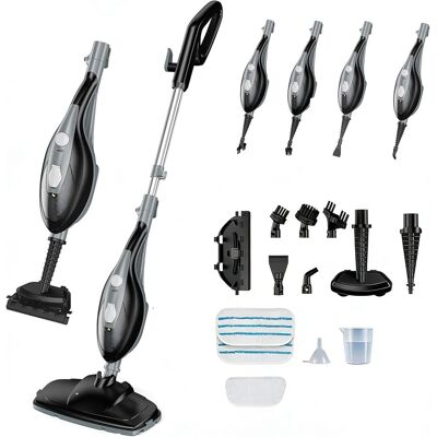 Sweet - 10-in-1 Steam Mop, 1550W Detachable Handheld Steam Cleaner for Floor Cleaning, 16FT Cord, 2 Washable Pads - Black Grey Sweet - 10-in-1 Steam Mop, 1550W Detachable Handheld Steam Cleaner for Floor Cleaning, 16FT Cord, 2 Washable Pads - Black Grey