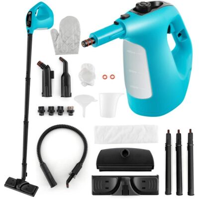 LUCKY ONE - 1400W Handheld Steam Cleaner 14 Accessories Child Lock Rapid Heat - Blue LUCKY ONE - 1400W Handheld Steam Cleaner 14 Accessories Child Lock Rapid Heat - Blue
