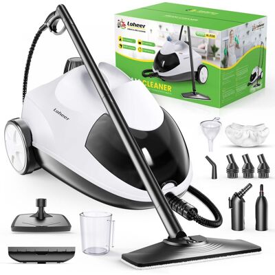 Loheer - Steam Cleaner, 1500 watts Multipurpose Steamer for Cleaning with 15 Accessories, 2L Tank, Steam Mop for Home, Car Loheer - Steam Cleaner, 1500 watts Multipurpose Steamer for Cleaning with 15 Accessories, 2L Tank, Steam Mop for Home, Car