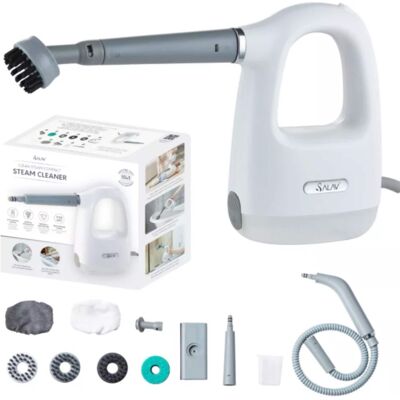 SALAV - Handheld Compact CleanSteam Steam Cleaner with 10Pc Accessories Set - White SALAV - Handheld Compact CleanSteam Steam Cleaner with 10Pc Accessories Set - White