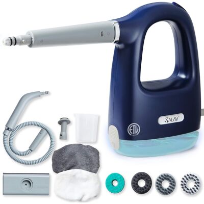SALAV - Handheld Compact CleanSteam Steam Cleaner with 10Pc Accessories Set - Navy SALAV - Handheld Compact CleanSteam Steam Cleaner with 10Pc Accessories Set - Navy