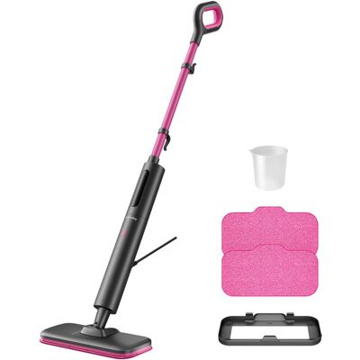 Iris Steam Mop Cleaner, 15s Heat-Up, 3 Steam Levels, Washable Pads, Magenta & Gray - Schenley Magenta & Noble Gray Iris Steam Mop Cleaner, 15s Heat-Up, 3 Steam Levels, Washable Pads, Magenta & Gray - Schenley Magenta & Noble Gray