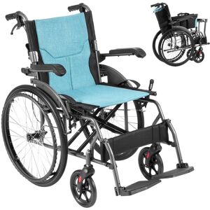 VEVOR - Wheelchair, Durable Aluminum Alloy Ultra-Lightweight Wheelchairs, Portable Wheelchair with Flip-Back Desk-Length Arms - Blue VEVOR - Wheelchair, Durable Aluminum Alloy Ultra-Lightweight Wheelchairs, Portable Wheelchair with Flip-Back Desk-Length Arms - Blue