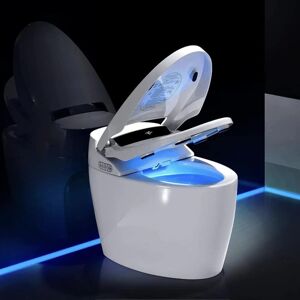 Dyonery - Modern integrated toilet, automatic lid opening, with seat heating, foot sensor, automatic flushing - White Dyonery - Modern integrated toilet, automatic lid opening, with seat heating, foot sensor, automatic flushing - White