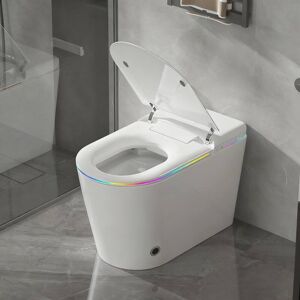 Dyonery - Smart Toilet with Auto Lid, Foot Flush, Instant Wash, Heated Seat, Warm Air Dry, LED, Night & RGB Lights - White Dyonery - Smart Toilet with Auto Lid, Foot Flush, Instant Wash, Heated Seat, Warm Air Dry, LED, Night & RGB Lights - White