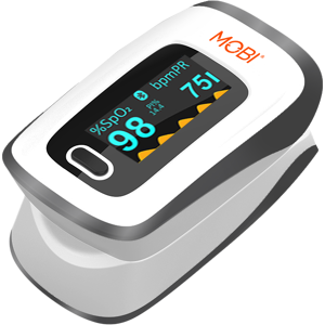MOBI - Fingertip Pulse Oximeter Heart Rate & Oxygen Level Monitor - White MOBI - Fingertip Pulse Oximeter Heart Rate & Oxygen Level Monitor - White