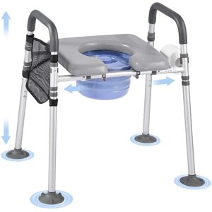 VEVOR - Bedside Commode Chair, 500 lbs Capacity, 4-in-1 Portable Toilet and Raised Toilet Seat - Gray VEVOR - Bedside Commode Chair, 500 lbs Capacity, 4-in-1 Portable Toilet and Raised Toilet Seat - Gray