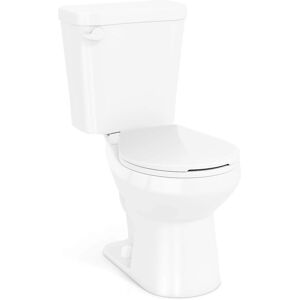 Costway - Two-Piece Round Toilet Standard Toilet with 17.5" ADA Comfort Chair Height Seat - White Costway - Two-Piece Round Toilet Standard Toilet with 17.5" ADA Comfort Chair Height Seat - White