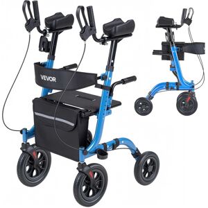 VEVOR - Rollator Walker with Seat for Seniors, Foldable Rolling Walker, Lightweight Aluminum Mobility Walking Aid - Black;Blue VEVOR - Rollator Walker with Seat for Seniors, Foldable Rolling Walker, Lightweight Aluminum Mobility Walking Aid - Black;Blue
