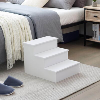 Kings Brand Furniture - Darien 3 Step Wood Step Stool for Adults or Kids, Dog Stairs - White Kings Brand Furniture - Darien 3 Step Wood Step Stool for Adults or Kids, Dog Stairs - White