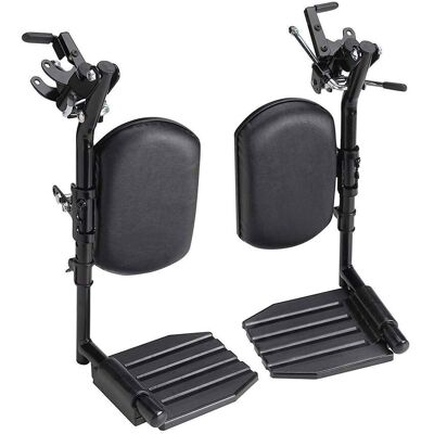 Invacare - Wheelchair Elevating Legrests - Padded Calf Support, Aluminum Footplates, Adjustable Length - Black Invacare - Wheelchair Elevating Legrests - Padded Calf Support, Aluminum Footplates, Adjustable Length - Black