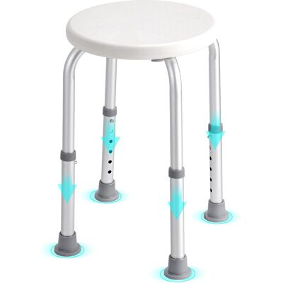 VEVOR - Shower Chair for Inside Shower, Adjustable Height Shower Stool, Non-Slip Bench Bathtub Seat Stool - Silver;White VEVOR - Shower Chair for Inside Shower, Adjustable Height Shower Stool, Non-Slip Bench Bathtub Seat Stool - Silver;White