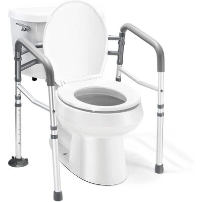 Medical King - Toilet Safety Rail - Adjustable Detachable Toilet Safety Frame with Handles - Gray Medical King - Toilet Safety Rail - Adjustable Detachable Toilet Safety Frame with Handles - Gray