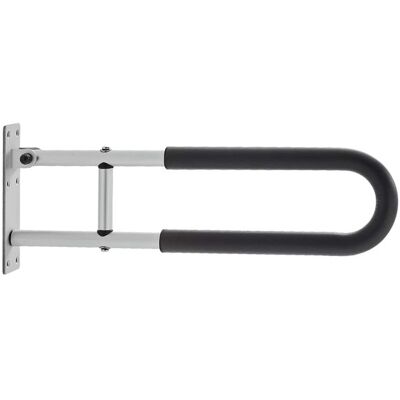 VEVOR - Toilet Safety Rail, 23.8 Inch U-Shaped Handicap Grab Bar, Foldable Senior Safety Pole, Flip Up Toilet Grab Bar - Matte Silver VEVOR - Toilet Safety Rail, 23.8 Inch U-Shaped Handicap Grab Bar, Foldable Senior Safety Pole, Flip Up Toilet Grab Bar - Matte Silver