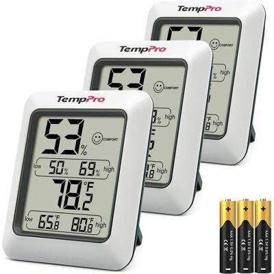 TempPro - TempAir Digital Hygrometer Indoor Thermometer Humidity Monitor 3Pack TempPro - TempAir Digital Hygrometer Indoor Thermometer Humidity Monitor 3Pack