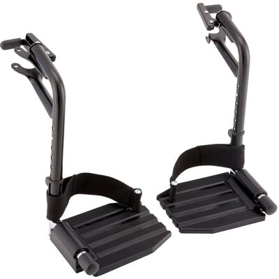 Invacare - Wheelchair Legrest with Heel Loops, Adjustable Length, Swing-Away Design & Flip-Up Footplate - Black Invacare - Wheelchair Legrest with Heel Loops, Adjustable Length, Swing-Away Design & Flip-Up Footplate - Black