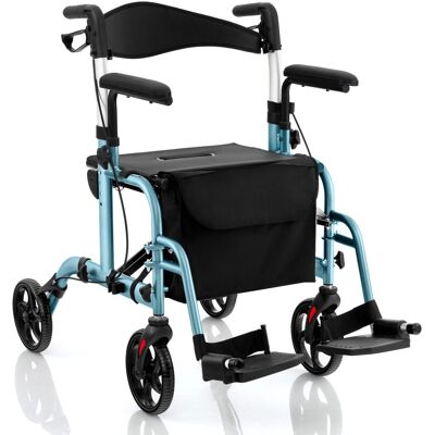 Costway - Folding Rollator Walker with Seat & 8" Wheels Supports up to 300 lbs - Navy Costway - Folding Rollator Walker with Seat & 8" Wheels Supports up to 300 lbs - Navy