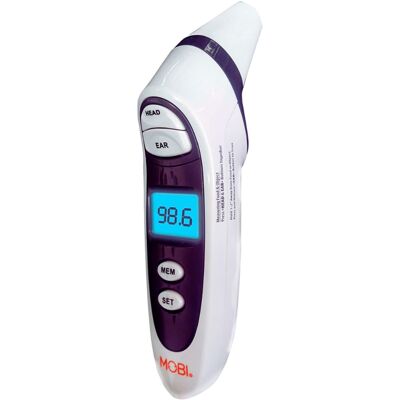 MOBI - DualScan Prime Health Thermometer with Fever Indicator for Ear, Forehead, Room, and Food Temperature Measurements - White MOBI - DualScan Prime Health Thermometer with Fever Indicator for Ear, Forehead, Room, and Food Temperature Measurements - White