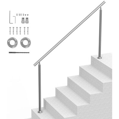 VEVOR - Handrails for Outdoor Steps, 70.9 in/ 180cm Length Stair Hand Rail Kit, Transitional Stainless Steel Railings - Silver VEVOR - Handrails for Outdoor Steps, 70.9 in/ 180cm Length Stair Hand Rail Kit, Transitional Stainless Steel Railings - Silver
