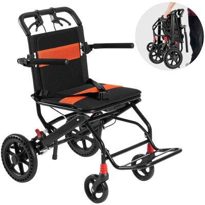 VEVOR - Wheelchair, Aluminum Alloy Ultra-Lightweight Transport Chair for Adults, Foldable with Flip-Back Desk-Length Arms - Black VEVOR - Wheelchair, Aluminum Alloy Ultra-Lightweight Transport Chair for Adults, Foldable with Flip-Back Desk-Length Arms - Black