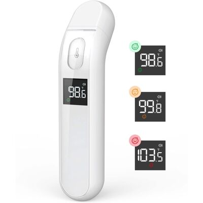 iHealth - No-Touch Forehead Thermometer for Kids and Adults, Color-Alert and Silent Mode, Color-Indicator, 1-Second Fever Check - White iHealth - No-Touch Forehead Thermometer for Kids and Adults, Color-Alert and Silent Mode, Color-Indicator, 1-Second Fever Check - White