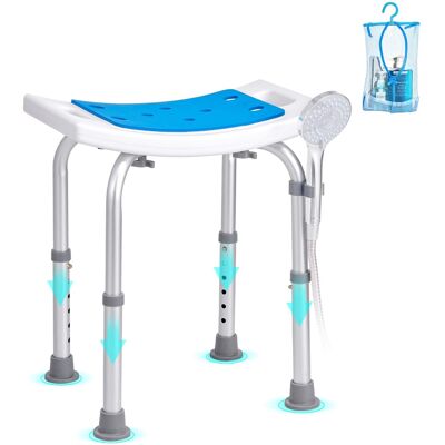 VEVOR - Shower Chair, Adjustable Height Shower Stool, Shower Seat for Inside Shower or Tub - Silver;White VEVOR - Shower Chair, Adjustable Height Shower Stool, Shower Seat for Inside Shower or Tub - Silver;White
