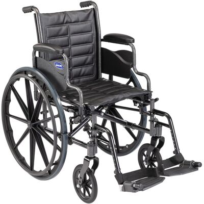 Invacare - Tracer (EX2) Standard Folding Wheelchair for Adults (16" Seat) with Footrests and Desk Arms - Black Invacare - Tracer (EX2) Standard Folding Wheelchair for Adults (16" Seat) with Footrests and Desk Arms - Black