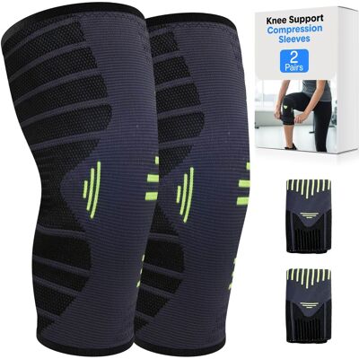 Pyle - Scuddles Compression Knee Sleeves 4-Pack – Adjustable Non-Slip Support Brace for Arthritis - Green Pyle - Scuddles Compression Knee Sleeves 4-Pack – Adjustable Non-Slip Support Brace for Arthritis - Green