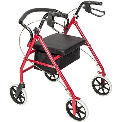 Winado - Foldable Rollator Walker Mobility Rollator with Seat, 8" Wheels, Adjustable Height, Removable Backrest, 286lbs Capacity - Red & Black Winado - Foldable Rollator Walker Mobility Rollator with Seat, 8" Wheels, Adjustable Height, Removable Backrest, 286lbs Capacity - Red & Black