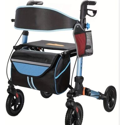 Boyel Living - Rollator Walker for Seniors Lightweight Foldable with Seat 8 inch Rubber Wheels Handles - Blue Boyel Living - Rollator Walker for Seniors Lightweight Foldable with Seat 8 inch Rubber Wheels Handles - Blue