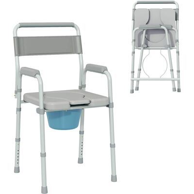 Homcom - Commode Chair for Seniors, Adults, Handicap, Raised Toilet Seat with Arm, Adjustable Height - Gray Homcom - Commode Chair for Seniors, Adults, Handicap, Raised Toilet Seat with Arm, Adjustable Height - Gray