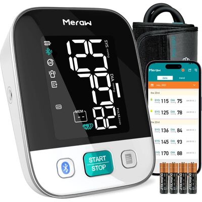 Meraw - Cedar Blood Pressure Monitor, Automatic Cuff 8.7-16.5" Bluetooth App Tracking Irregular Heartbeat, FSA/HSA - White Meraw - Cedar Blood Pressure Monitor, Automatic Cuff 8.7-16.5" Bluetooth App Tracking Irregular Heartbeat, FSA/HSA - White