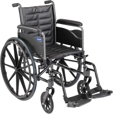 Invacare - Tracer (EX2) Standard Folding Wheelchair for Adults (18" Seat) with Footrests and Full Arms - Black Invacare - Tracer (EX2) Standard Folding Wheelchair for Adults (18" Seat) with Footrests and Full Arms - Black