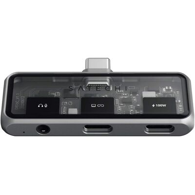 Satechi - USB-C Mobile Hub 4-in-1 - 4K HDMI, 100W Pass-Through Charging, 10Gbps Data, 3.5mm Audio Jack - Space Gray Satechi - USB-C Mobile Hub 4-in-1 - 4K HDMI, 100W Pass-Through Charging, 10Gbps Data, 3.5mm Audio Jack - Space Gray
