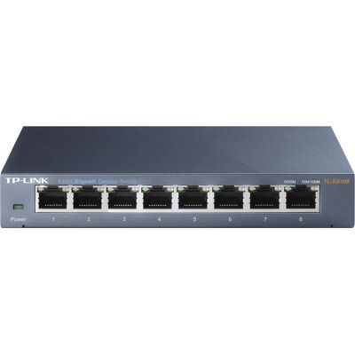 TP-Link - 8-Port 10/100/1000 Mbps Gigabit Ethernet Metal Switch - Gray TP-Link - 8-Port 10/100/1000 Mbps Gigabit Ethernet Metal Switch - Gray
