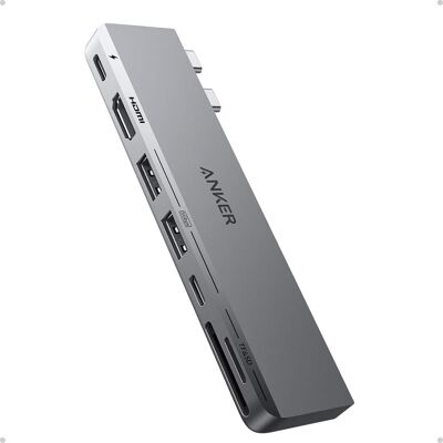 Anker - USB C Hub for MacBook, 7-in-2 with 4K@60Hz HDMI - Gray Anker - USB C Hub for MacBook, 7-in-2 with 4K@60Hz HDMI - Gray