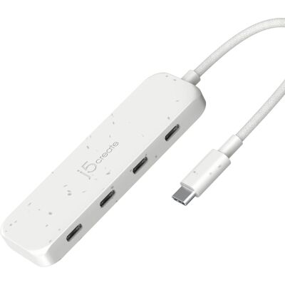 j5create - Eco-Friendly USB-C to 4-Port Type-C Gen 2 Hub - Pure White j5create - Eco-Friendly USB-C to 4-Port Type-C Gen 2 Hub - Pure White