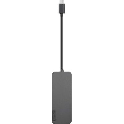Lenovo - USB-C to 4 Port USB-A Hub - Iron Gray Lenovo - USB-C to 4 Port USB-A Hub - Iron Gray