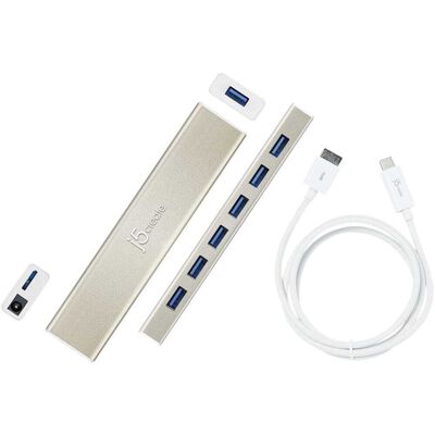 j5create - USB-C 7- Port HUB - Silver j5create - USB-C 7- Port HUB - Silver