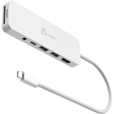 j5create - USB-C Multi-Port Hub with Power Delivery - Eco White j5create - USB-C Multi-Port Hub with Power Delivery - Eco White