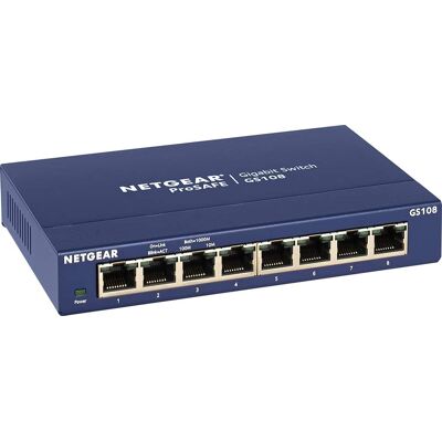Netgear - 8-Port 10/100/1000 Gigabit Ethernet Unmanaged Switch - Blue Netgear - 8-Port 10/100/1000 Gigabit Ethernet Unmanaged Switch - Blue