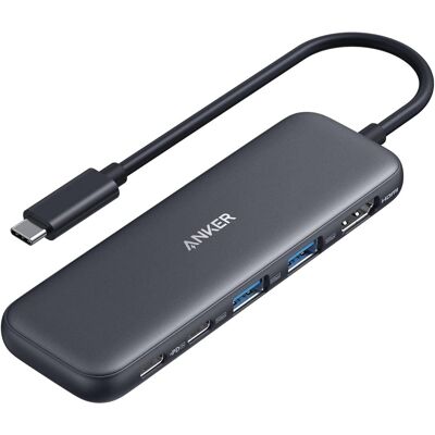 Anker - USB C Hub, 5-in-1 USBC to HDMI Splitter with 4K Display - Black Anker - USB C Hub, 5-in-1 USBC to HDMI Splitter with 4K Display - Black