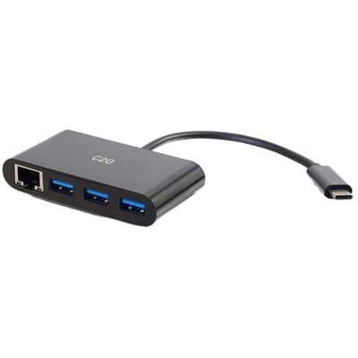 C2G - 757120297475 USB C Hub With Ethernet - 1 Network (RJ-45) - 3x USB 3.0 - External - Black C2G - 757120297475 USB C Hub With Ethernet - 1 Network (RJ-45) - 3x USB 3.0 - External - Black