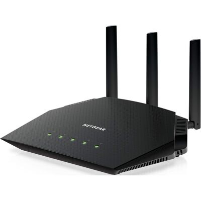 Netgear - Nighthawk AX3000 Dual-Band Wi-Fi 6 Router - Black Netgear - Nighthawk AX3000 Dual-Band Wi-Fi 6 Router - Black